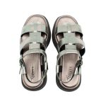 Sandália de Couro Flatform forrada Feminina Iris Inox 204 Prateado