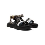 Sandália de Couro Flatform Feminina forrada Alice Preto 203 Azul