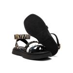 Sandália de Couro Flatform Feminina forrada Alice Preto 203 Azul