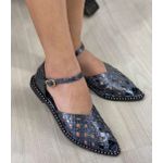 Sapatilha Slingback Rasteira Feminina Bico Fino FP184203 Preto