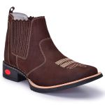 Country Bota Masculina cano curto nobuck couro AE4520 Cafe
