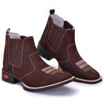 Country Bota Masculina cano curto nobuck couro AE4520 Cafe