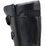 Bota Feminina Roqueira, couro, forro textil espumado 9410 Preto