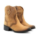 Bota Feminina couro estilizada texana, forrada espumada 9080 k Marrom