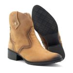 Bota Feminina couro estilizada texana, forrada espumada 9080 k Marrom