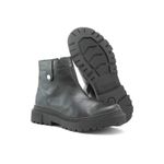 Bota Feminina cano curto couro, forrada tecido espumado 1040 Preto