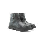 Bota Feminina cano curto couro, forrada tecido espumado 1040 Preto