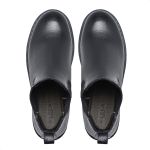 381LC-Bota Feminina em couro forrada palmilha espumada Preto