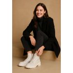 383LC-Bota Feminina em couro forrada e palmilha espumada Off White