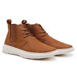 19050LC-Botina Paris masculina em couro(interno/externo) palmilha gel Caramelo