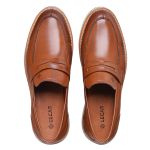 20000LC-Sapato Social masculino em couro forrado palmilha couro revestido gel Marrom