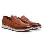 20000LC-Sapato Social masculino em couro forrado palmilha couro revestido gel Marrom