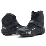 406AT- Bota para motociclista AS-RACING em legitimo couro natural reforçada preto 