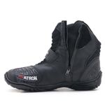 406AT- Bota para motociclista AS-RACING em legitimo couro natural reforçada preto 