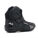 406AT- Bota para motociclista AS-RACING em legitimo couro natural reforçada preto 