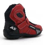 406AT- Bota para motociclista AS-RACING em legitimo couro natural reforçada na cor vermelha e preto