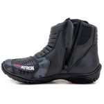 410AT-Bota para motociclista em couro legítimo AS-SPIRIT semi-impermeável respirável na cor cinza camuflado