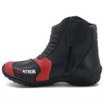 410AT-Bota para motociclista em couro legítimo AS-SPIRIT semi-impermeável respirável na cor vermelho 
