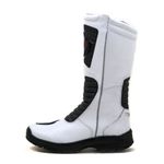 430AT-Bota para Motociclista De Couro resistente e Impermeável (chuva) forrada com tecido espumado na cor branco