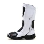430AT-Bota para Motociclista De Couro resistente e Impermeável (chuva) forrada com tecido espumado na cor branco
