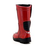 430AT-Bota para Motociclista De Couro resistente e Impermeável (chuva) forrada com tecido espumado na cor vermellho