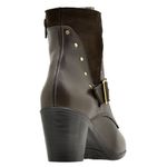 9066AT-Bota Coturno feminino Moda inverno em couro na cor café 