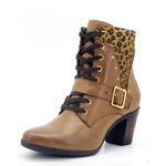 9066AT-Bota Coturno feminino Moda inverno em couro na cor whisky