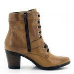 9066AT-Bota Coturno feminino Moda inverno em couro na cor whisky