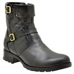 9109AT-Bota Coturno feminino Moda inverno em couro na cor preto