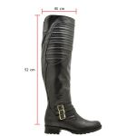 9111AT-Bota feminina montaria over em couro legitimo forrada em tecido espumado cor preto