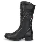 9118AT-Bota feminina cano alto com refletivo para motociclista couro legítimo forrada na cor preta 