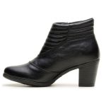 9205AT-Bota Coturno feminino cano baixo em couro legítimo na cor preta 