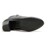 9205AT-Bota Coturno feminino cano baixo em couro legítimo na cor preta 