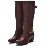 9206AT-Bota montaria cano alto legitimo couro natural, forrada com tecido espumado na cor marrom