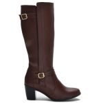 9206AT-Bota montaria cano alto legitimo couro natural, forrada com tecido espumado na cor marrom