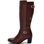 9206AT-Bota montaria cano alto legitimo couro natural, forrada com tecido espumado na cor marrom