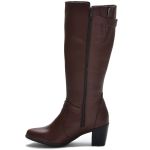 9206AT-Bota montaria cano alto legitimo couro natural, forrada com tecido espumado na cor marrom