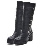 9403-Bota cano alto Montaria e/ou para motociclista Roqueira cano alto ajustavel em couro natural na cor preta 
