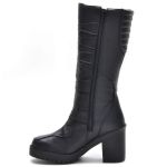 9403-Bota cano alto Montaria e/ou para motociclista Roqueira cano alto ajustavel em couro natural na cor preta 