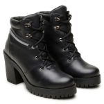 9405AT-Bota Coturno de cano curto em couro legítimo na cor preto