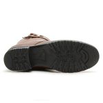 7090AT-Coturno para motociclista feminino em couro legítimo forrado na cor brandy