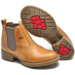 015CLA-Botina infanto juvenil em couro legitimo reforçado - Estilo e durabilidade - bege