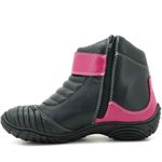 271AT-Bota para motociclista em couro Legitimo com proteção na cor Pink 