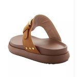 002FP-Papete Flat Feminina Camurça Carvalho Design Moderno Super Confortável Carvalho