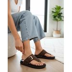 002AFP-Papete Flat Feminina - Design Moderno, sofisticação e conforto cafe