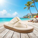 002AFP-Papete Flat Feminina - Design Moderno, sofisticação e conforto off white