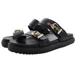 003P10FP-Papete Flatform em Napa forrada Conforto Estilo design atual Preto