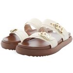 003P10FP-Papete Flatform em Napa forrada Conforto Estilo design atual OffWhite
