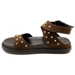 004P10FP-Papete Flatform em Napa forrada Conforto Estilo design atual camurça marrom