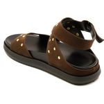 004P10FP-Papete Flatform em Napa forrada Conforto Estilo design atual camurça marrom